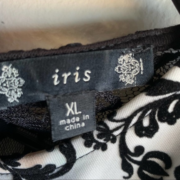 Iris Boutique Sleeveless Black And White Lace Dress Size XL - Picture 6 of 8